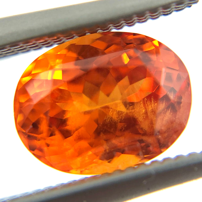Mandarin garnet 1.45 carat 6.95x2.52 oval cut loose gemstone