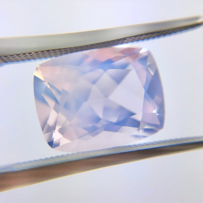 Rose De France lavender opalescent amethyst quartz rectangle cushion cut 4.83 carat loose gemstone - Buy loose or customise