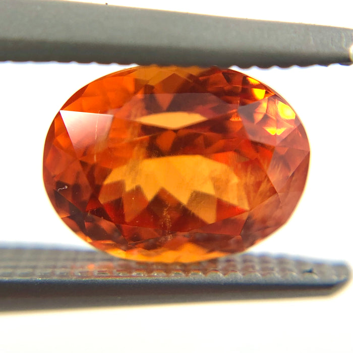 Mandarin garnet 1.45 carat 6.95x2.52 oval cut loose gemstone