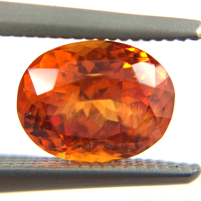 Mandarin garnet 1.45 carat 6.95x2.52 oval cut loose gemstone