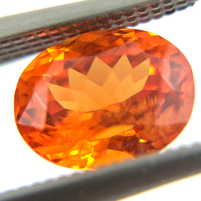 Mandarin garnet 1.45 carat 6.95x2.52 oval cut loose gemstone