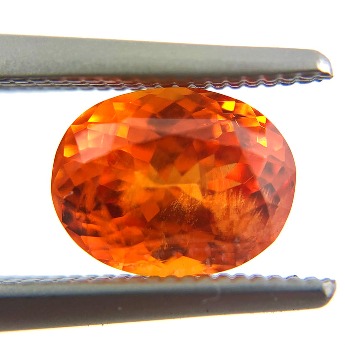Mandarin garnet 1.45 carat 6.95x2.52 oval cut loose gemstone