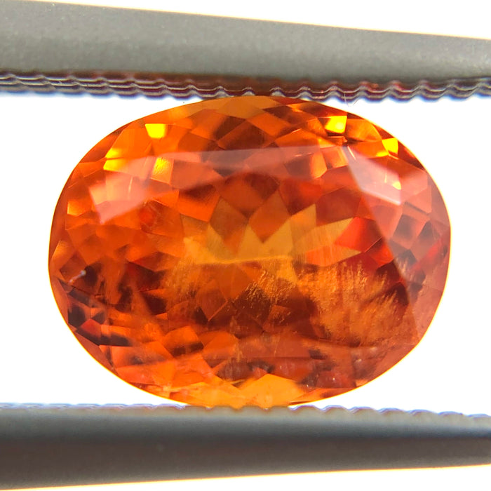 Mandarin garnet 1.45 carat 6.95x2.52 oval cut loose gemstone