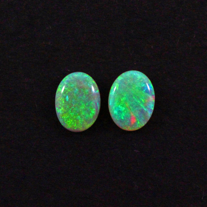 Australian black opal matched pair 2.48 carat total loose gemstone - Purchase only with custom order - Sarah Hughes - 2