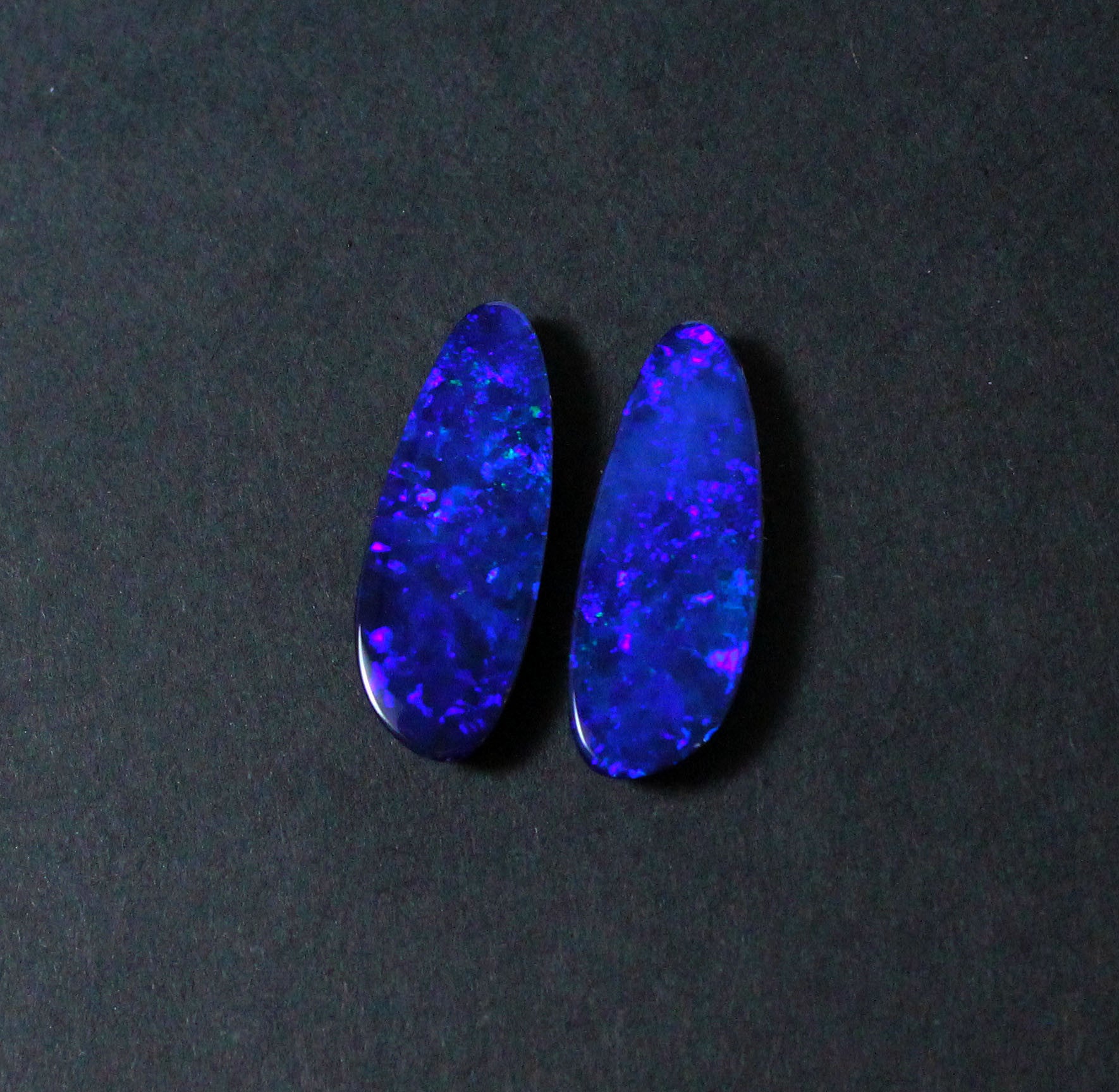 Electric blue Australian opal diamond solid silver dangle earrings - Ready to ship - Sarah Hughes - 11