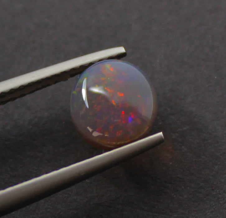 Australian jelly opal and ruby halo white gold pendant necklace - Sarah Hughes - 16