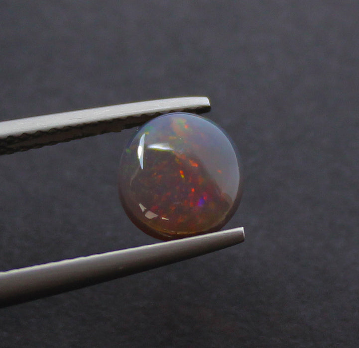 Australian jelly opal and ruby halo white gold pendant necklace - Sarah Hughes - 17