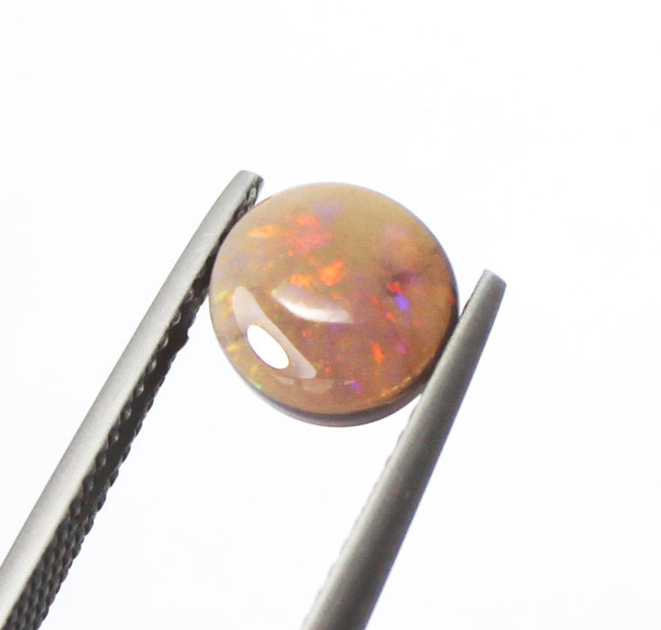 Australian jelly opal and ruby halo white gold pendant necklace - Sarah Hughes - 18