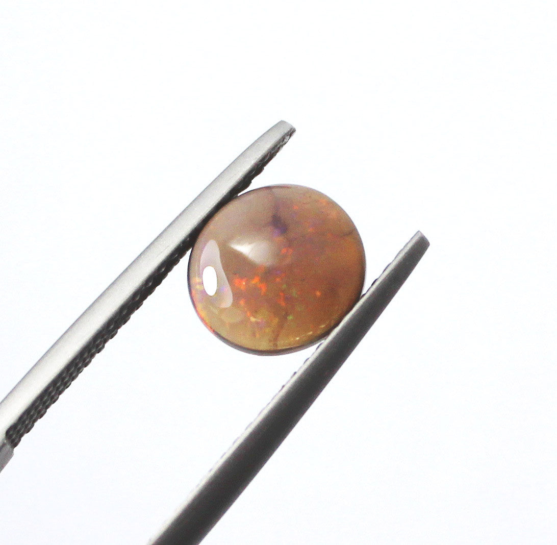 Australian jelly opal and ruby halo white gold pendant necklace - Sarah Hughes - 19