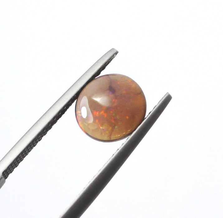 Australian jelly opal and ruby halo white gold pendant necklace - Sarah Hughes - 19