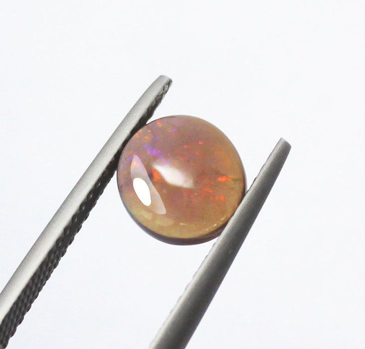 Australian jelly opal and ruby halo white gold pendant necklace - Sarah Hughes - 20