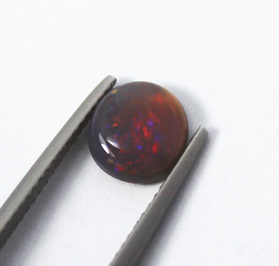 Australian jelly opal and ruby halo white gold pendant necklace - Sarah Hughes - 21