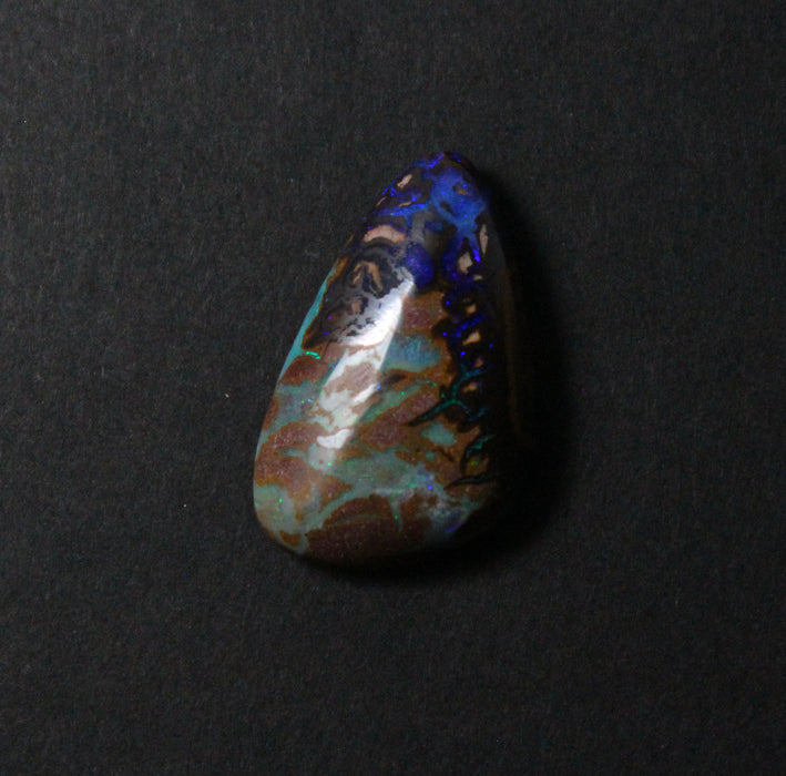 Australian boulder opal diamond 14k white gold pendant necklace - Ready to ship CLICK HERE - Sarah Hughes - 19