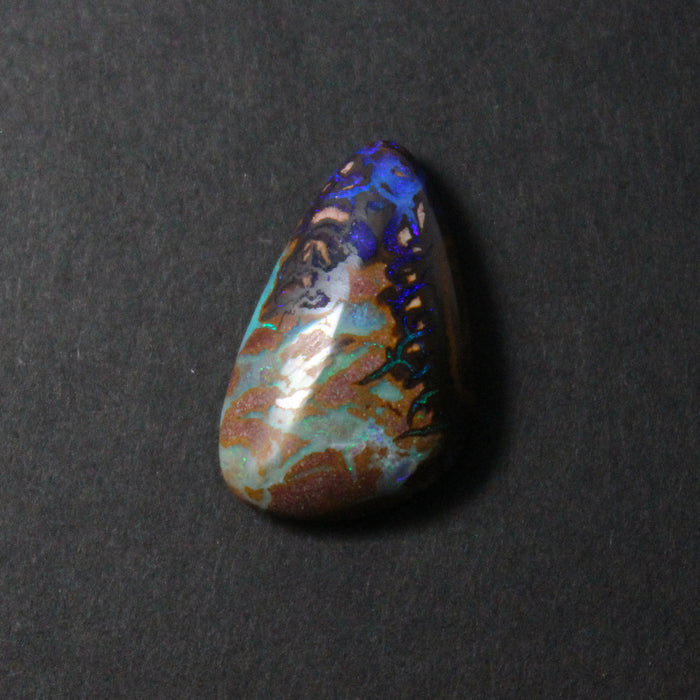 Australian boulder opal diamond 14k white gold pendant necklace - Ready to ship CLICK HERE - Sarah Hughes - 20