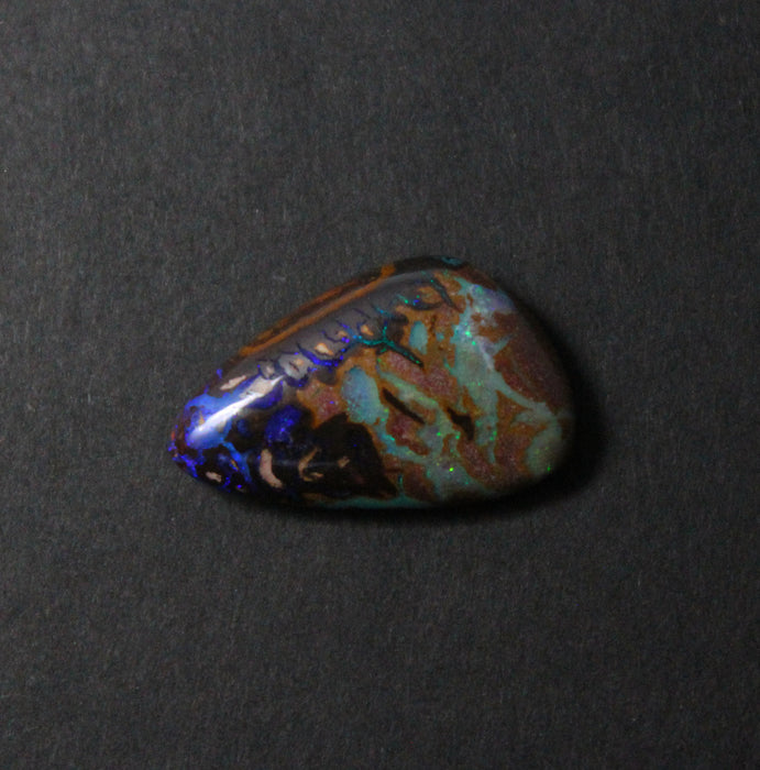 Australian boulder opal diamond 14k white gold pendant necklace - Ready to ship CLICK HERE - Sarah Hughes - 23