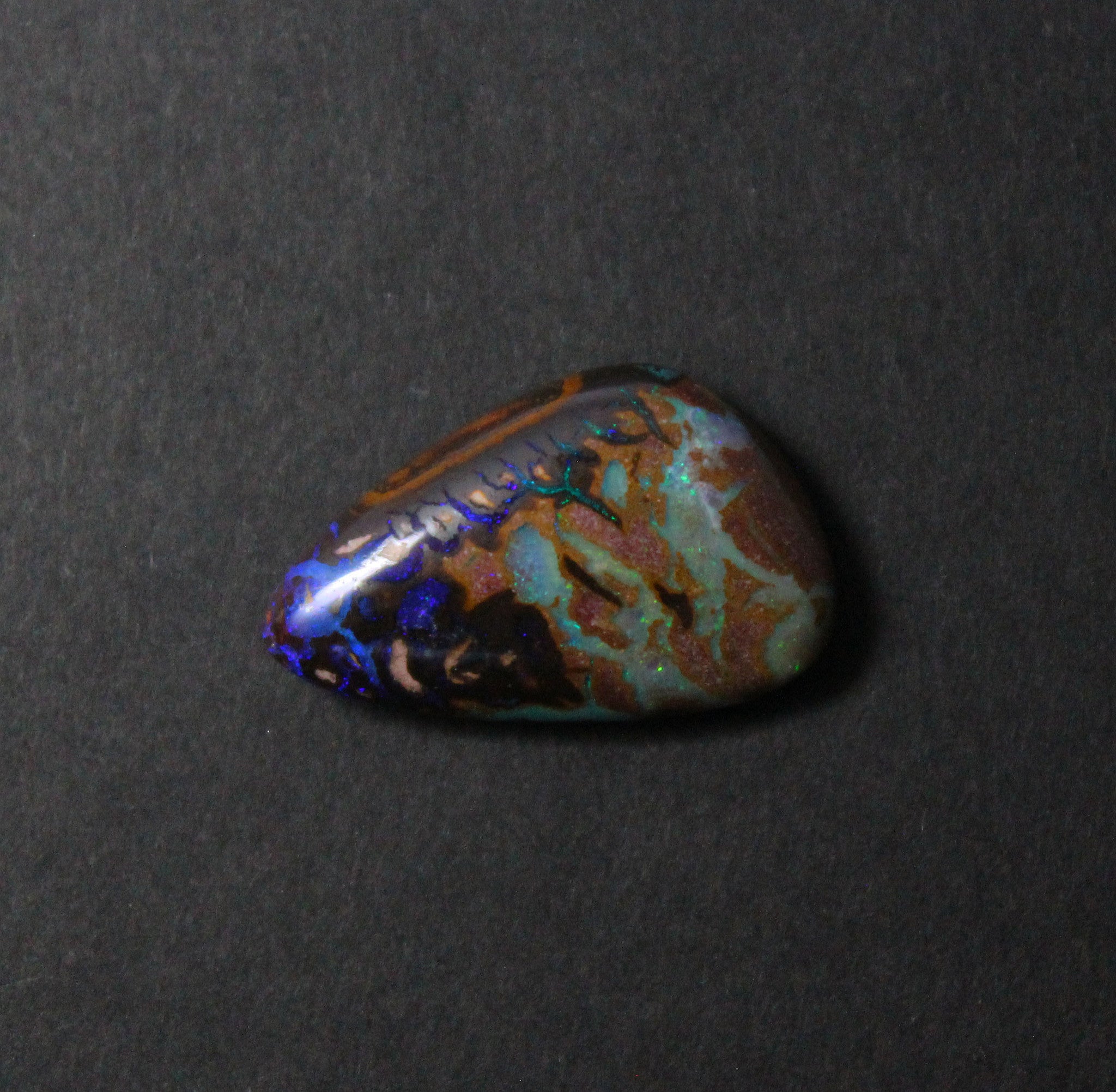 Australian boulder opal diamond 14k white gold pendant necklace - Ready to ship CLICK HERE - Sarah Hughes - 9