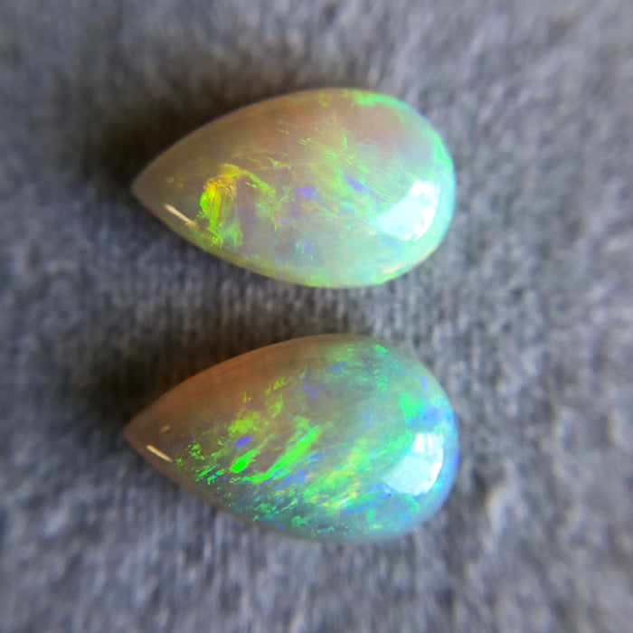 Australian white opal matched pair 2.18 carat total loose gemstone - Buy loose or customise