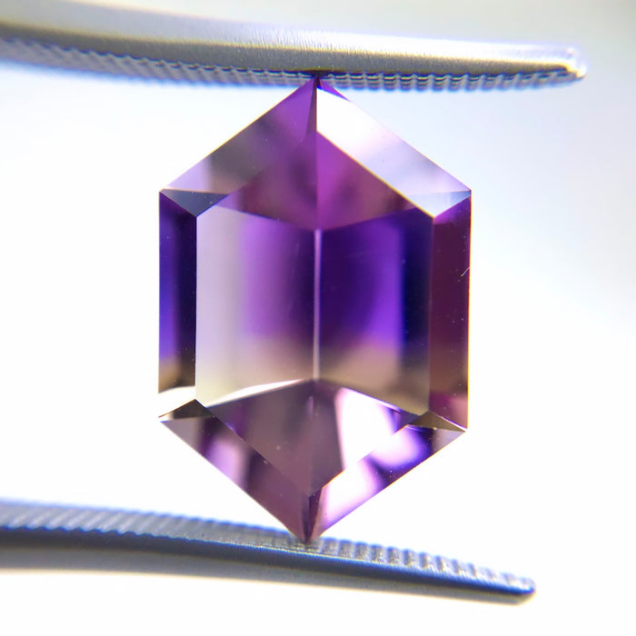 Ametrine amethyst citrine quartz hex hexagon cut 4.48 carat loose gemstone - Buy loose or customise