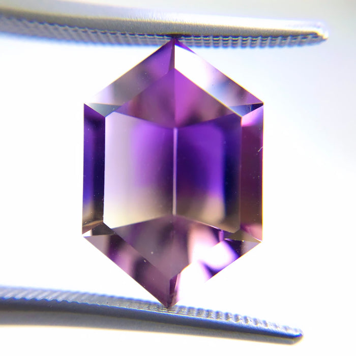 Ametrine amethyst citrine quartz hex hexagon cut 4.48 carat loose gemstone - Buy loose or customise