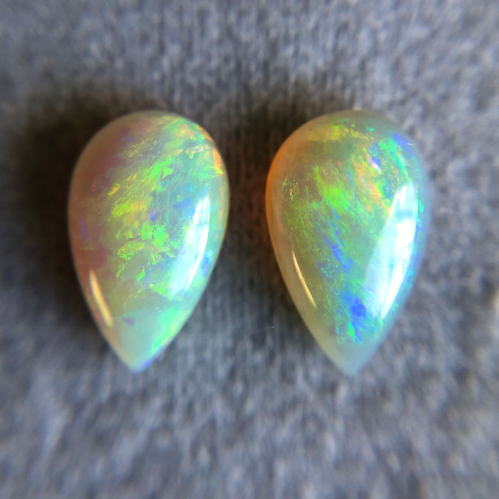 Australian white opal matched pair 2.18 carat total loose gemstone - Buy loose or customise