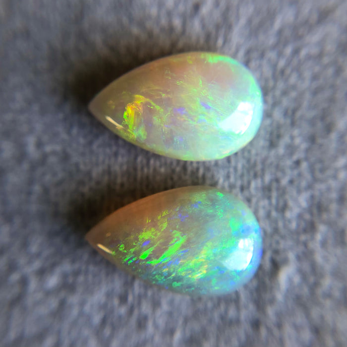 Australian white opal matched pair 2.18 carat total loose gemstone - Buy loose or customise