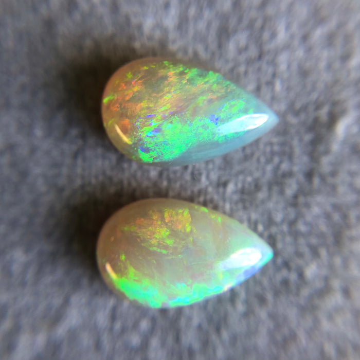 Australian white opal matched pair 2.18 carat total loose gemstone - Buy loose or customise