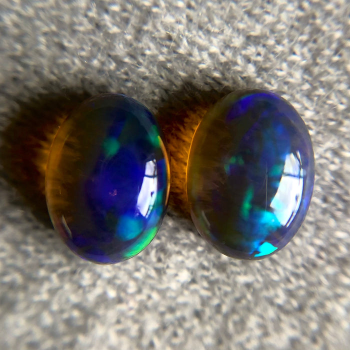 Australian jelly opal matched pair 1.44 carat total loose gemstone - Purchase only with custom order