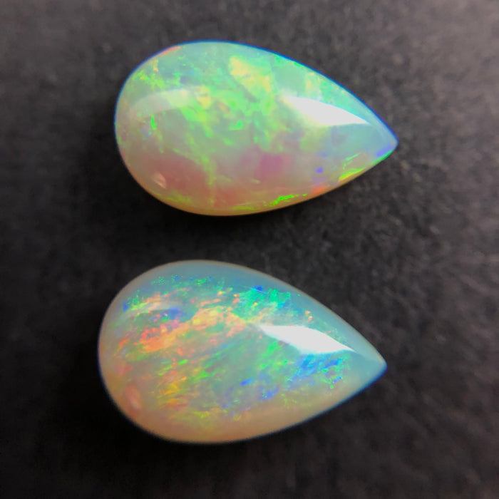Australian white opal matched pair 2.18 carat total loose gemstone - Buy loose or customise