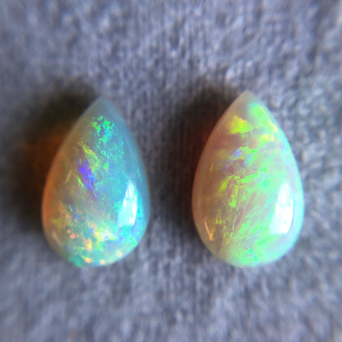 Australian white opal matched pair 2.18 carat total loose gemstone - Buy loose or customise