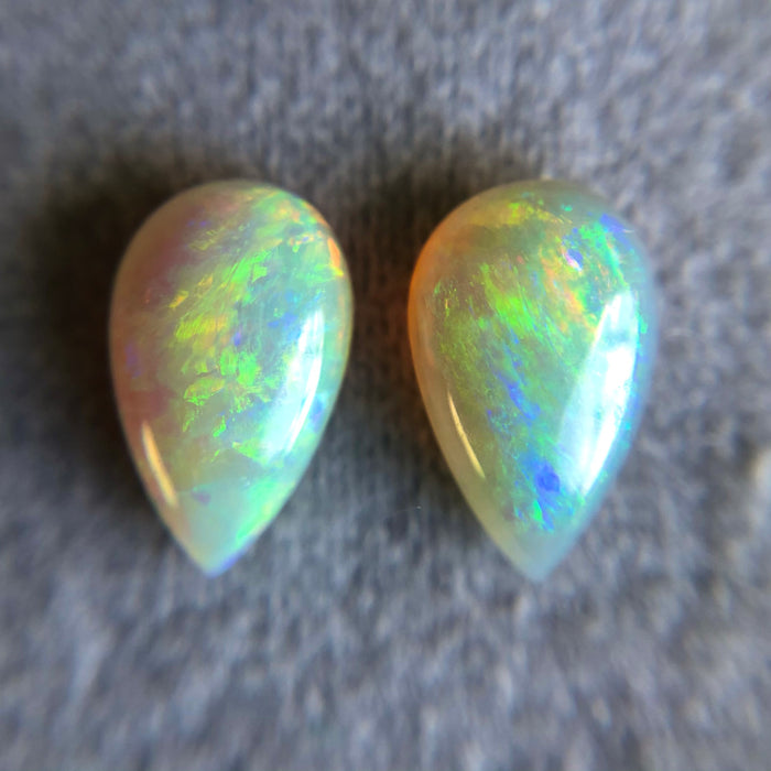 Australian white opal matched pair 2.18 carat total loose gemstone - Buy loose or customise