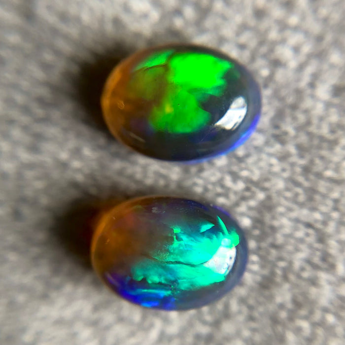 Australian jelly opal matched pair 1.44 carat total loose gemstone - Purchase only with custom order